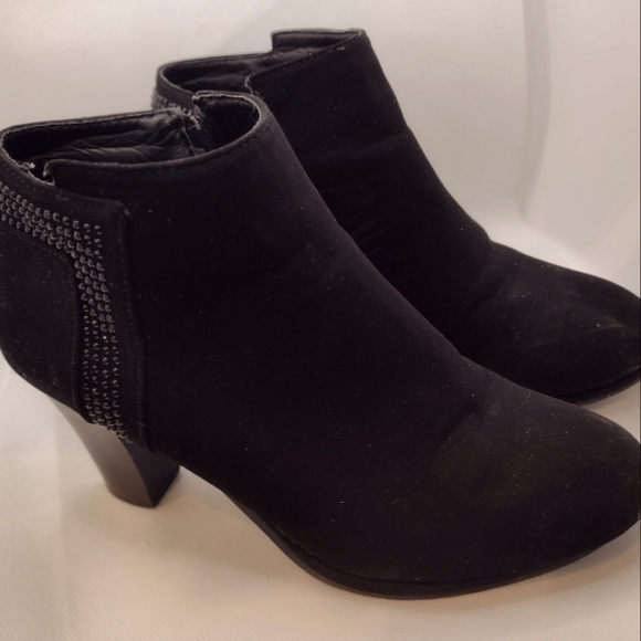 Mari A. Zip up half boots black suede size 6 women's teens - Picture 1 of 12
